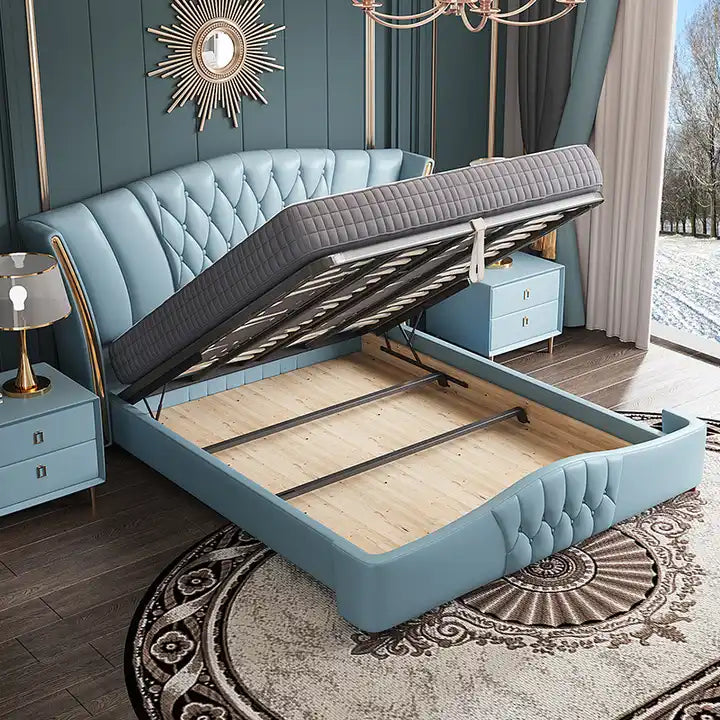 Luxe Modern Design Queen Size Bed For Bedroom with Storage Luxo Nation